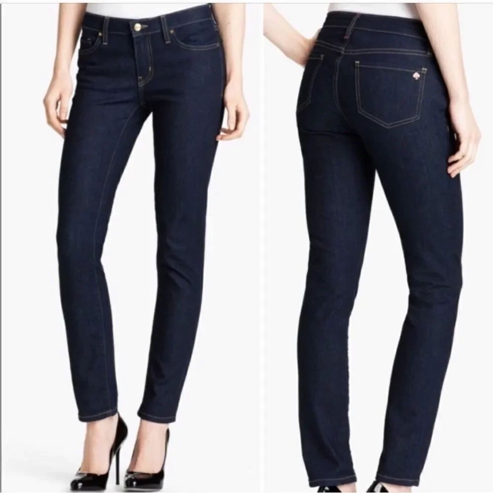 Kate Spade Broome Street Dark Wash Classic Ankle Blue Jeans Size 0